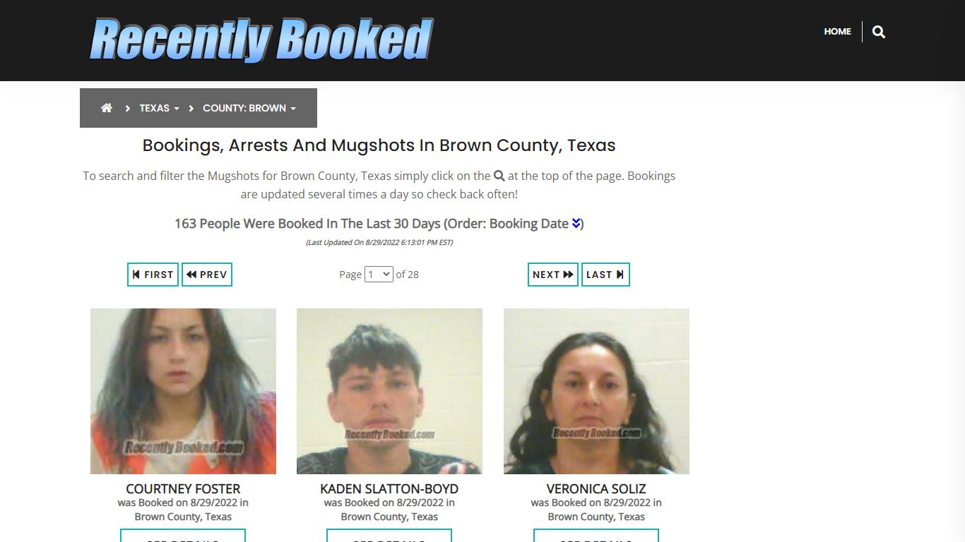 Recent bookings, Arrests, Mugshots in Brown County, Texas - Recently Booked